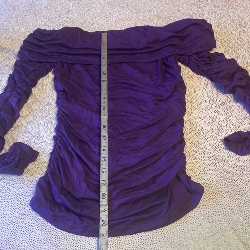 SHEIN Tall Off Shoulder Ruched Tee size S new without tag - Picture 9 of 12